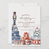 クリスマストイズウォーターカラーウィンターバースデーパーティー 招待状 (正面)