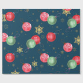 クリスマストイズスノーフレークスブルーラッピング紙 ラッピングペーパー (フラット)