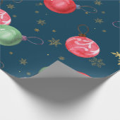 クリスマストイズスノーフレークスブルーラッピング紙 ラッピングペーパー (角)