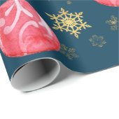 クリスマストイズスノーフレークスブルーラッピング紙 ラッピングペーパー (ロールコーナー)