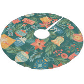 クリスマストイズ、トレンディーレトロパターン。 ブラッシュドポリエステルツリースカート (アングル)