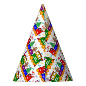 クリスマストイトレインカラフルパターン パーティーハット (裏面)