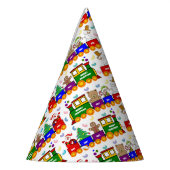 クリスマストイトレインカラフルパターン パーティーハット (左)