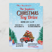 クリスマストイドライブファミリーまたはチャリティ企業のー 招待状 (正面/裏面)
