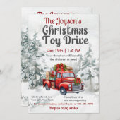 クリスマストイドライブファミリーまたはチャリティ企業のー 招待状 (正面/裏面)