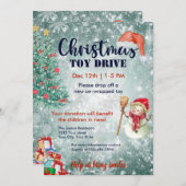 クリスマストイドライブファミリーまたは企業の招待状 招待状 (正面/裏面)