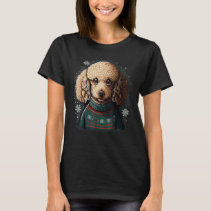 クリスマストイプードルサンタオンクリスマスプードル Tシャツ