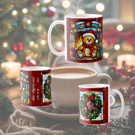 クリスマストイベア ステンドグラス風デザイン コーヒーマグカップ