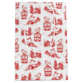 クリスマストイル |赤い中抱き枕 ミディアムペーパーバッグ (正面)