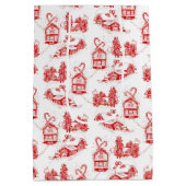 クリスマストイル |赤い中抱き枕 ミディアムペーパーバッグ (裏面)