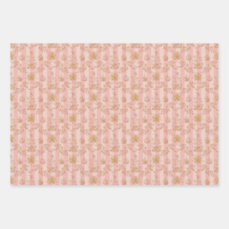 クリスマストイレラッピング紙フラットシートセット3 ラッピングペーパーシート