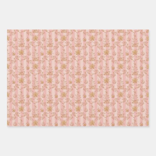 クリスマストイレラッピング紙フラットシートセット3 ラッピングペーパーシート (正面)