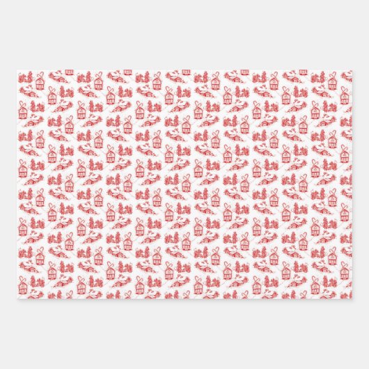 クリスマストイレラッピング紙 | アソートメント ラッピングペーパーシート (正面)