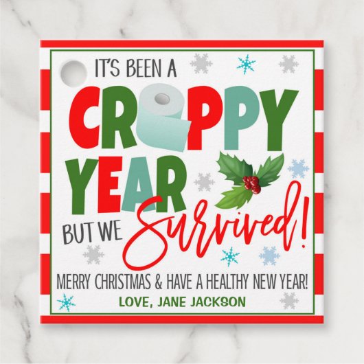 クリスマストイレ紙ギフトラベル フェイバータグ (正面)