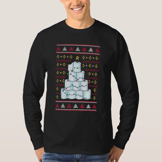 クリスマストイレ紙ツリー Tシャツ (正面)