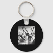 クリスマストインデアサンタおもしろいセルフィークリスマスメンズウォム キーホルダー (正面)