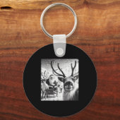 クリスマストインデアサンタおもしろいセルフィークリスマスメンズウォム キーホルダー (正面)