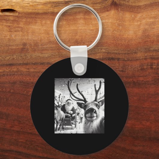 クリスマストインデアサンタおもしろいセルフィークリスマスメンズウォム キーホルダー (正面)