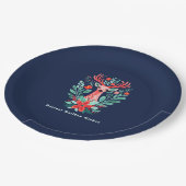 クリスマストインデアフローラブルーホリデー紙プレート ペーパープレート (アングル)