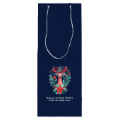 クリスマストインデアフローラブルーホリデー ワインギフトバッグ (裏面)