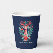 クリスマストインデアフローラブルーホリデー 紙コップ (正面)