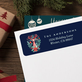 クリスマストインデアフローラブルー住所 シール