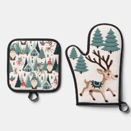 クリスマストインデナーと格言 鍋つかみ&鍋敷きセット