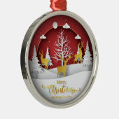 クリスマストインデナーオーナメント-紙アートスタイル メタルオーナメント (右)