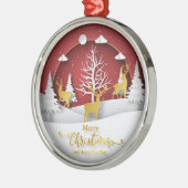 クリスマストインデナーオーナメント-紙アートスタイル メタルオーナメント (左)
