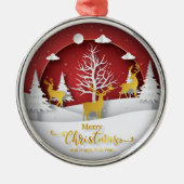 クリスマストインデナーオーナメント-紙アートスタイル メタルオーナメント (正面)