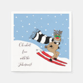 クリスマストインデナースキー スタンダードカクテルナプキン (正面)