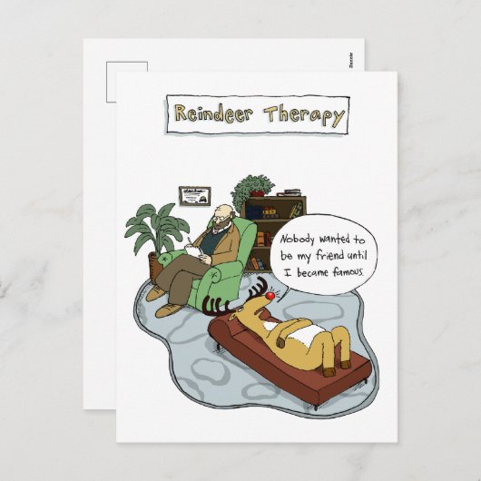 クリスマストインデナーセラピー |漫画おもしろい シーズンポストカード (正面/裏面)
