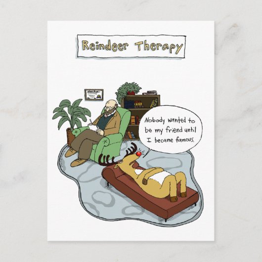 クリスマストインデナーセラピー |漫画おもしろい シーズンポストカード (正面)