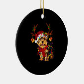 クリスマストインデナーヨークシャーテリア セラミックオーナメント (右)