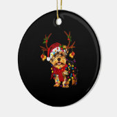 クリスマストインデナーヨークシャーテリア セラミックオーナメント (左)