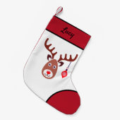 クリスマストインデナー顔 スモールクリスマスストッキング (正面 (吊り時))