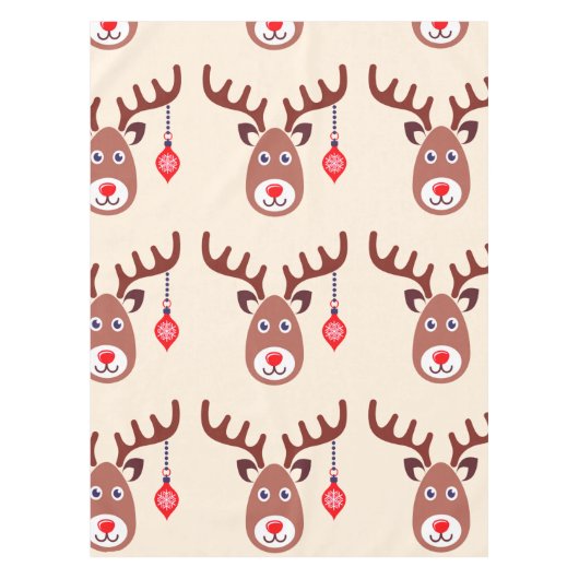 クリスマストインデナー顔 テーブルクロス (正面)