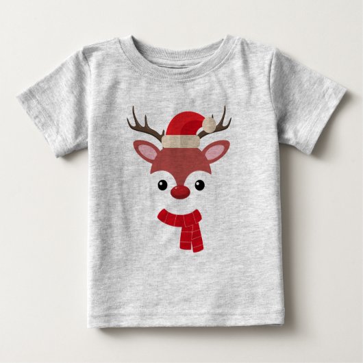 クリスマストインデナー顔 ベビーTシャツ (正面)