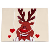 クリスマストインデナー顔 ラージペーパーバッグ (正面)