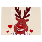 クリスマストインデナー顔 ラージペーパーバッグ (裏面)