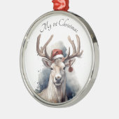 クリスマストインデナー、カスタマイズ可能 メタルオーナメント (左)