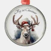 クリスマストインデナー、カスタマイズ可能 メタルオーナメント (正面)