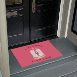 クリスマストイ兵士の水の色の家族名 ドアマット