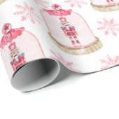 クリスマストイ兵士の水彩雪の結晶 ラッピングペーパー (ロールコーナー)