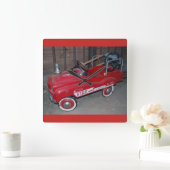 クリスマストイ消防車 スクエア壁時計 (ホーム)