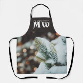 クリスマストウヒの枝と冬灯 エプロン (正面)