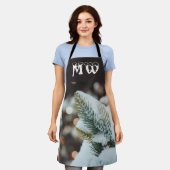 クリスマストウヒの枝と冬灯 エプロン (着用した状態)