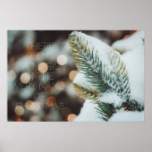 クリスマストウヒの枝と冬灯 ポスター (正面)