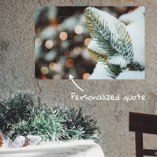 クリスマストウヒの枝と冬灯 ポスター