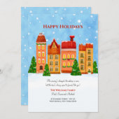 クリスマストタウンハウシズニューホームホリデーカード シーズンカード (正面/裏面)